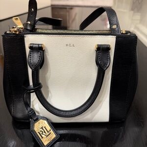 ralph lauren blakc & white bag